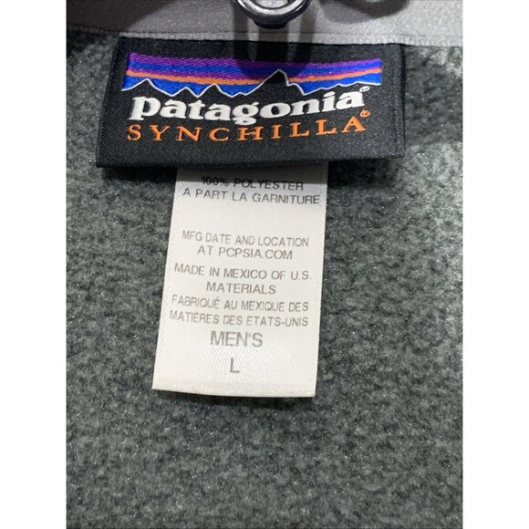 Patagonia Synchilla Gray Fleece Zip Up Vest Mens L - Picture 4 of 7